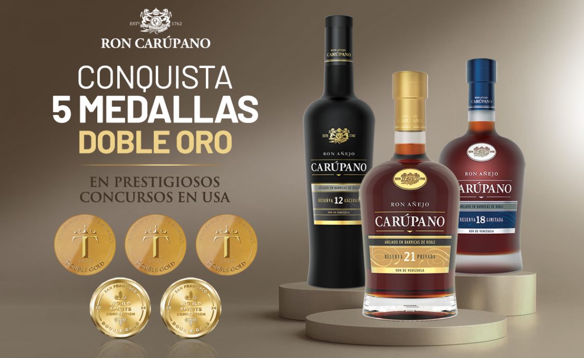 Ron Carúpano Conquista 5 Medallas de Doble Oro en Prestigiosos Concursos en USA