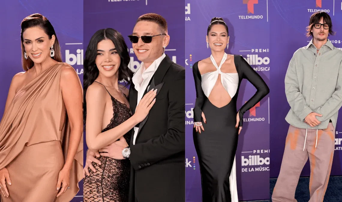 Moda contrastante y multicolor brilla en la alfombra azul de los Latin Billboard 2025